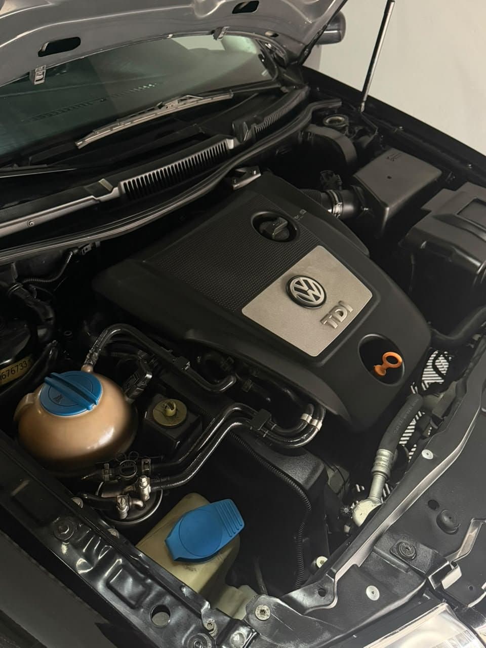 Vano del motor TDI del Volkswagen Bora con el capot abierto